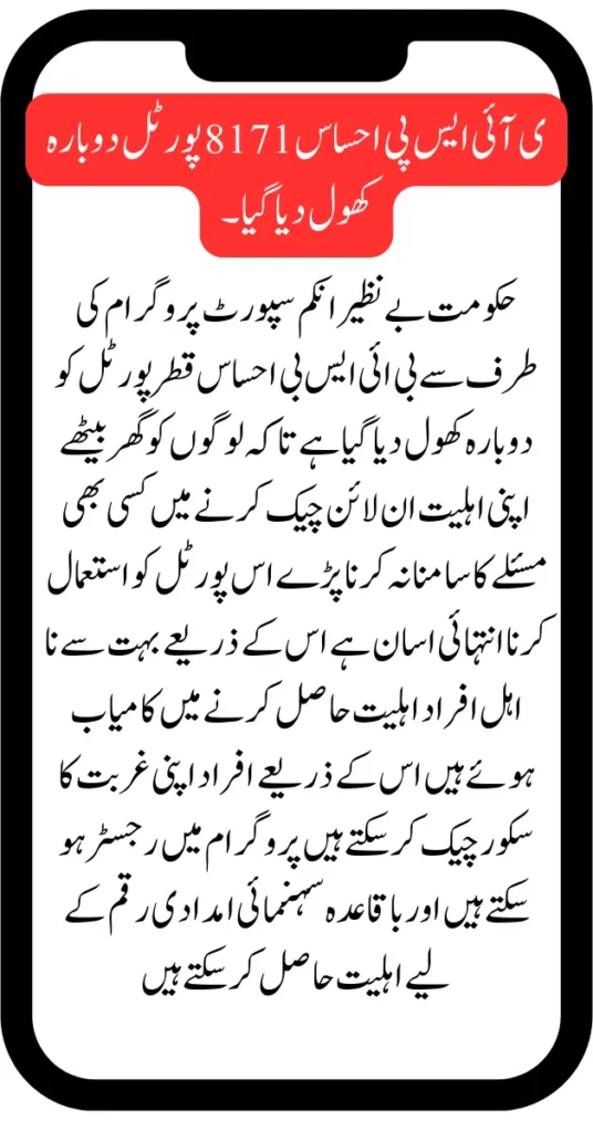 How To Use BISP Ehsaas 8171 Web Portal To Check Eligibility 2025