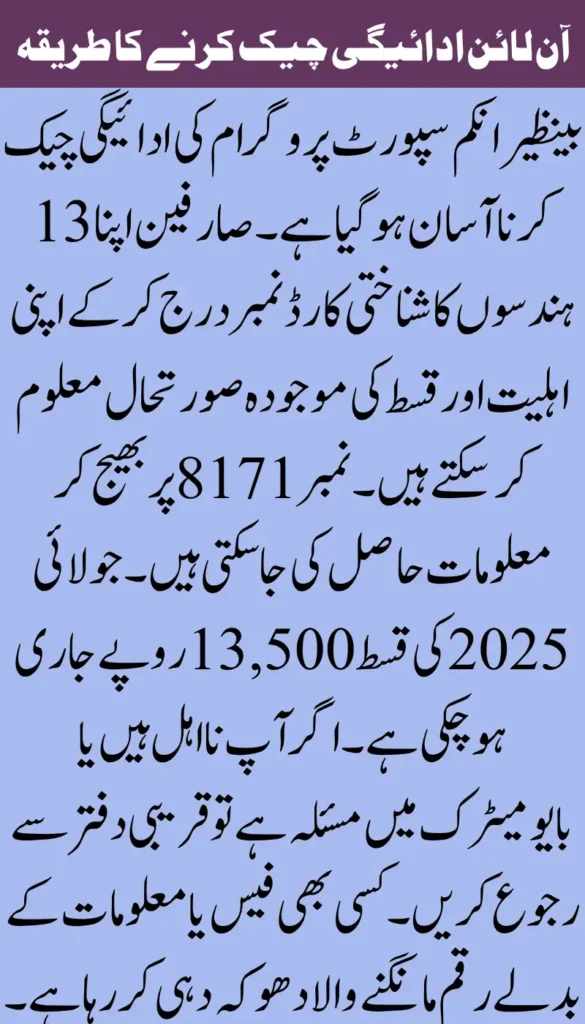 8171 BISP tracking pass gov pk Check Payment Online