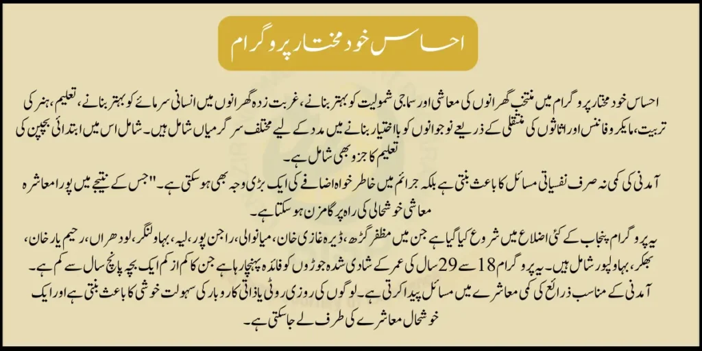 Launch Of Ehsaas Khud Mukhtar Program For The Unemployed