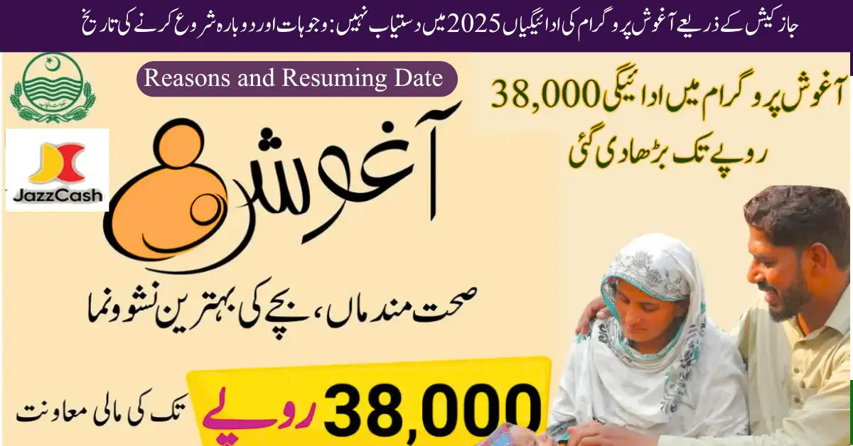 Aghosh Program Payments via JazzCash Unavailable in 2025: Reasons and Resuming Date